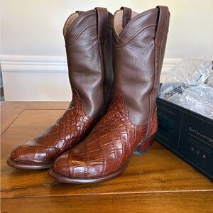 Tecovas Walnut Brown Alligator Cowboy Boots - The Austin